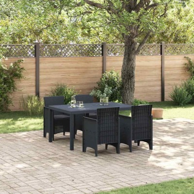 Conjunto de Comedor de Jardín 5 pcs Antracita Ratan Polt