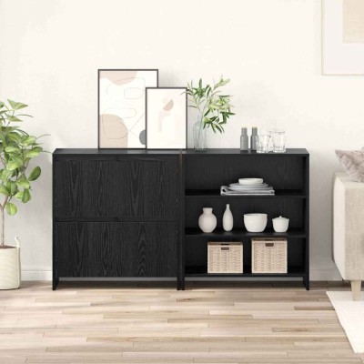 Tableros Lateral 2 pcs Roble negro 70 x 41 x 75 cm