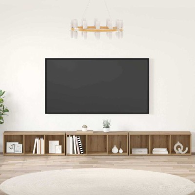 Gabinete de TV 3 pcs Roble artisan 37 x 35 x 107.5 cm
