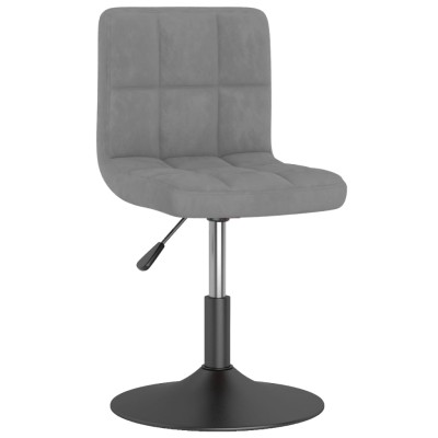 Silla de comedor giratoria de terciopelo gris claro
