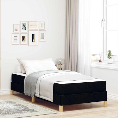 Cama tipo Box Spring Negro y Marrón 90 x 190 cm