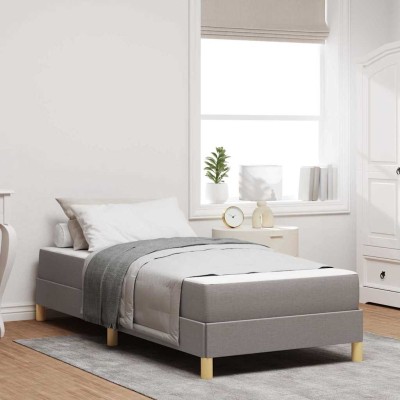 Cama tipo Box Spring Taupe y Marrón 90 x 200 cm
