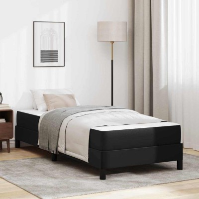 Cama con colchón Negro 90 x 200 cm Cuero sintético