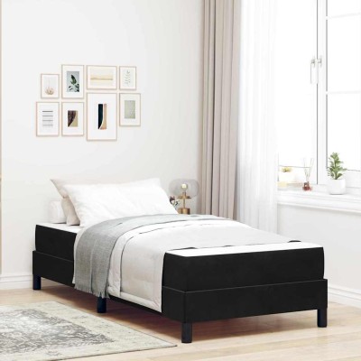 Cama box spring con colchón Negro 80 x 200 cm Terciopelo