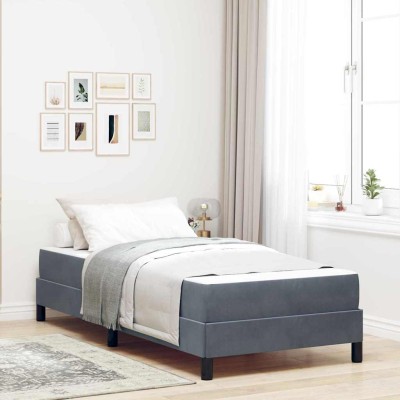 Cama box spring con colchón Gris oscuro 100 x 200 cm Terciopelo