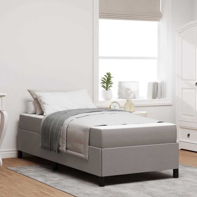 Cama tipo Box Spring Taupe y Negro 100 x 200 cm