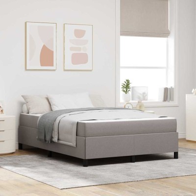 Cama tipo Box Spring Taupe y Negro 160 x 200 cm