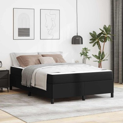 Estructura de cama con colchón con colchón Negro 160 x 200 cm