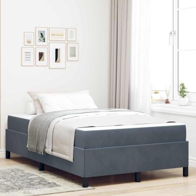 Estructura de cama Gris oscuro, Gris y Blanco 120 x 200 cm