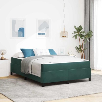 Estructura de cama Verde oscuro, Verde y Blanco 160 x 200 cm