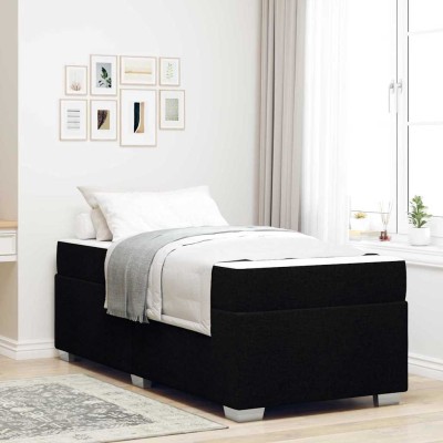 Estructura de cama Negro 90 x 200 cm tela