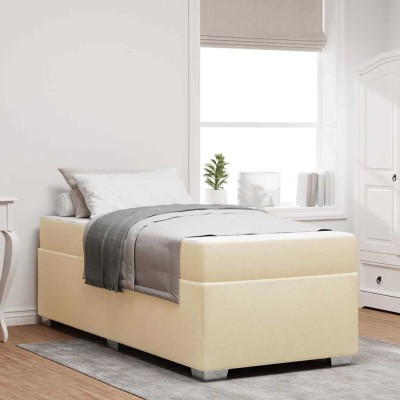 Estructura de cama Crema 100 x 200 cm tela