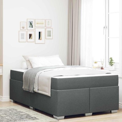 Estructura de cama Gris oscuro 120 x 200 cm tela