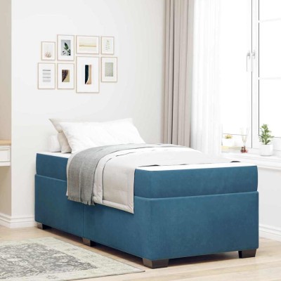 Estructura de cama Azul oscuro 100 x 200 cm Terciopelo