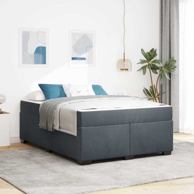 Estructura de cama con colchón Gris oscuro 160 x 200 cm