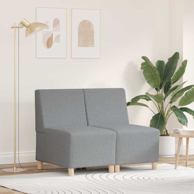 Unidad de Sofá Modular sin Brazos 2 pcs Gris claro
