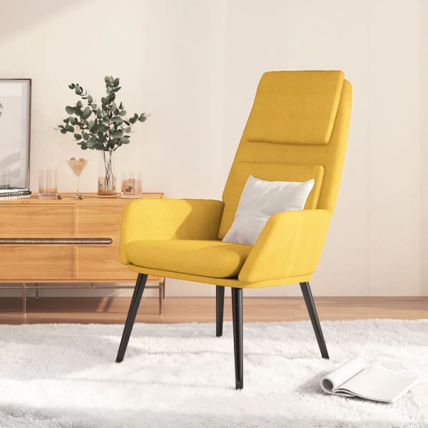 Sillón de relax de tela amarillo mostaza