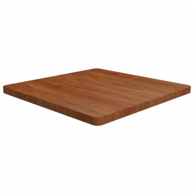 Tablero de mesa cuadrada madera roble marrón oscuro 80x80x4 cm