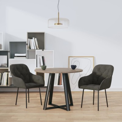 Sillas de comedor 2 unidades terciopelo gris oscuro