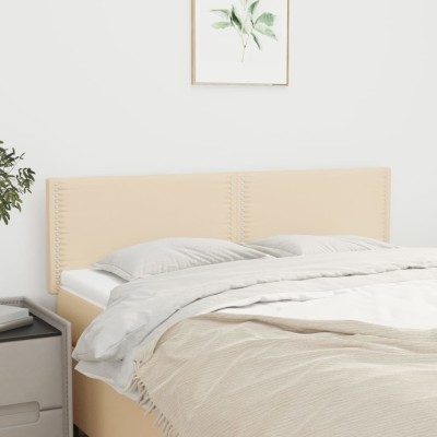 Cabeceros 2 unidades tela color crema 72x5x78/88 cm