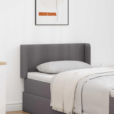 Orejas de Cabecera 2 pcs Gris 40 x 16 x 5 cm Cuero sintético