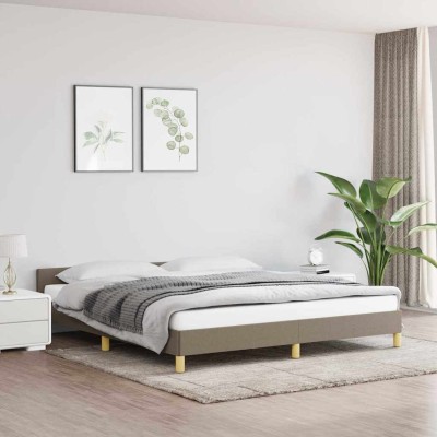 Cama sin colchón tela gris taupe 180x200 cm