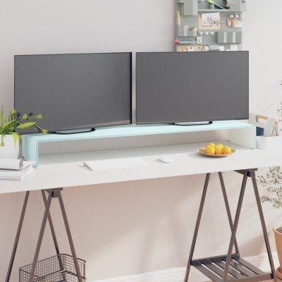 Mueble TV/Elevador de monitor cristal verde 120x30x13 cm