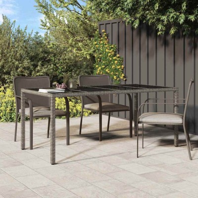 Mesa de comedor de jardín Gris 190 x 90 x 75 cm Poliratán