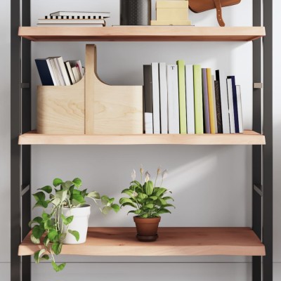 Estante de pared madera maciza roble sin tratar 80x40x(2-4) cm
