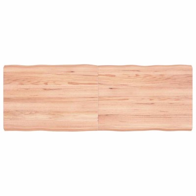 Tablero mesa madera tratada borde natural marrón 140x50x(2-6)cm