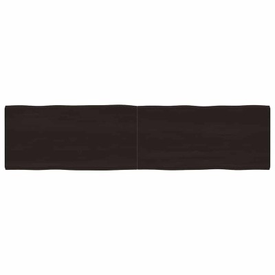 Tablero mesa madera tratada borde vivo marrón 200x50x(2-4) cm