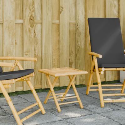 Mesa plegable de jardín de bambú 45x45x45 cm
