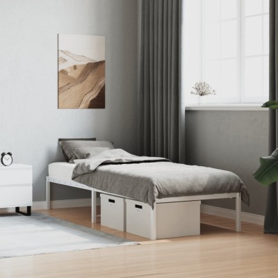 Estructura de cama sin colchón metal blanco 75x190 cm