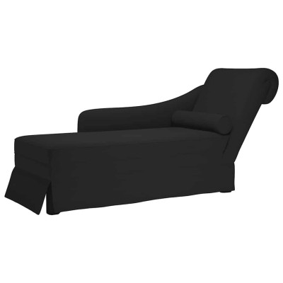 Chaise longue respaldo reposabrazos derecho terciopelo negro