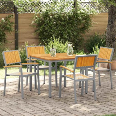 Silla de Jardín 4 pcs Marrón 56 x 57 x 87cm