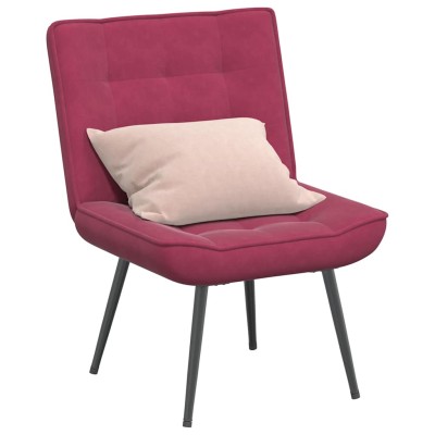 Sillón de relax terciopelo rojo vino 64x74x84 cm