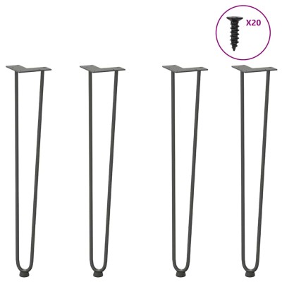 Patas de horquilla para consolas para consolas 4 unidades Antracita 72 cm Acero macizo