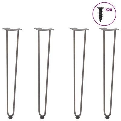 Patas de horquilla para consolas para consolas 4 unidades Acero natural 72 cm Acero macizo