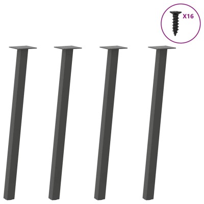Patas para consola (4 unidades), antracita, 72 cm, acero