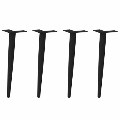 Patas cónicas para mesa de centro (4 unidades), color negro, 42-43 cm, acero