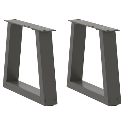 Patas para mesa de centro en forma de V (2 unidades), antracita, 40 x (30-31,3) cm, acero