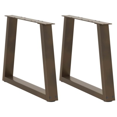 Patas para mesa de centro en forma de V (2 unidades, acero natural, 60 x 42-43,3 cm)