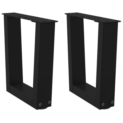 Patas para mesa de centro en forma de V (2 unidades), color negro, 40 x (30-31,3) cm, acero