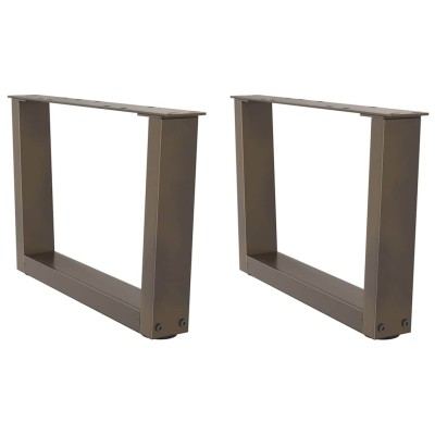 Patas para mesa de centro en forma de V (2 unidades, acero natural, 60 x 30-31,3 cm)