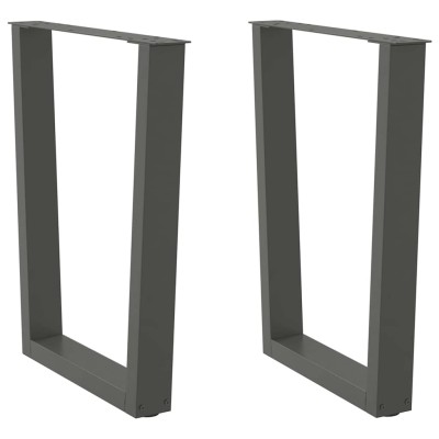 Patas para mesa de comedor en forma de V (2 unidades), antracita, 60 x (72-73,3) cm, acero