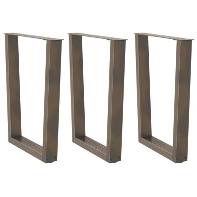 Patas para mesa de comedor en forma de V (3 unidades, acero natural, 70 x 72-73,3 cm)