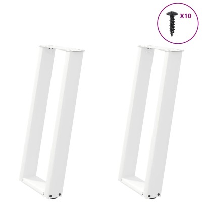 Patas para consola en forma de U (2 unidades), color blanco, 28 x (72-73) cm, acero