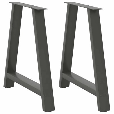 Patas para mesa de comedor en forma de A (2 unidades), antracita, 80 x (72-73) cm, acero