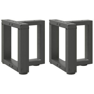 Patas para mesa de centro en forma de T (2 unidades), antracita, 30 x 25 x (30-31) cm, acero