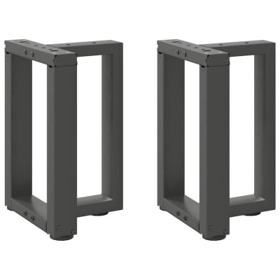 Patas para mesa de centro en forma de T (2 unidades), antracita, 38 x 25 x (42-43) cm, acero